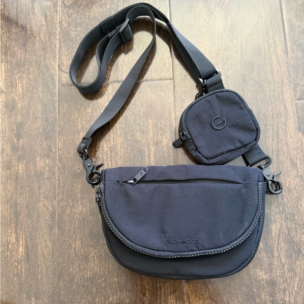GLOWMODE Black Crossbody Bag with Mini Pouch